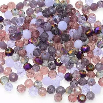 Фиолетовые хрустальные бусины диаметром 4/6 мм, австрийские граненые хрустальные стеклянные бусины, кварцевые бусины-разделители для изготовления ювелирных изделий Dia 4mm 145PCS фиолетовый