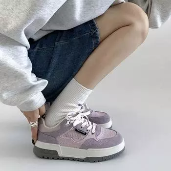 Фиолетовые нишевые популярные ретро универсальные белые туфли на платформе женские 2025 новые летние легкие спортивные туфли 35 бежевый