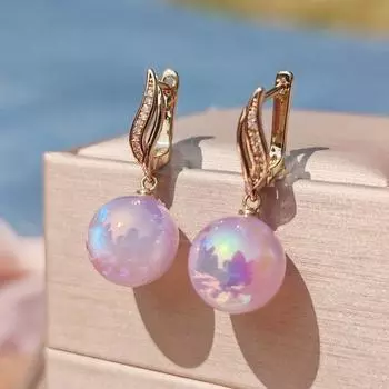 Фиолетовые серьги-капли с искусственным жемчугом для женщин, новинка 2024 года, модные серьги, модные вечерние украшения, свадебные аксессуары фиолетовый