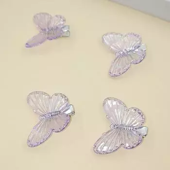 Фиолетовые заколки-бабочки для волос для девочек, заколки для волос, женские милые украшения для волос, радужные головные уборы, аксессуары для волос