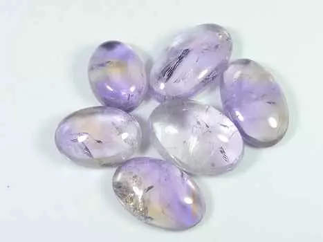 Фиолетовый аметрин кабошон овальной формы натуральный драгоценный камень?Лот из 6 шт. 21-29 мм RQ-2764