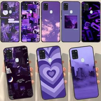 Фиолетовый эстетический чехол для Samsung Galaxy A34 A54 A14 A53 A13 A51 A71 A50 A12 A22 A32 A52 A72 Чехол для телефона Samsung A53 5G