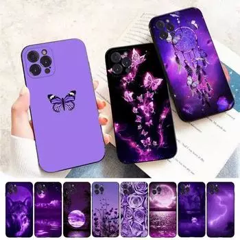 Фиолетовый эстетический чехол для телефона iPhone Samsung Galaxy Redmi Xiaomi Oppo OnePlus Note SA 7 8 9 10 11 12 13 14 20 21 22 23 53 54 Pro Max Ultra TPU Soft iPhone 6 or 6S