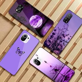 Фиолетовый эстетический чехол для телефона Xiaomi 12 11T 10 9 Redmi Note 11 10 10S Pro Redmi 9 9A 8 черный чехол для телефона из поликарбоната Xiaomi 12-12X
