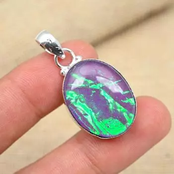Фиолетовый австралийский тройной опал, драгоценный камень, стерлинговое серебро 925 пробы, ювелирные изделия ручной работы, женский кулон 1.57 Inches фиолетовый