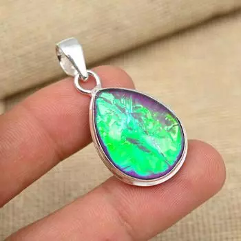 Фиолетовый австралийский тройной опаловый драгоценный камень 925 Твердое серебряное украшение ручной работы 1.57 Inches фиолетовый