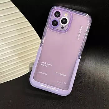 Фиолетовый чехол-держатель с надписью для Iphone 11 13 Promax 14 Pro Max 12promax, силиконовый мягкий противоударный чехол для телефона For iphone 13promax