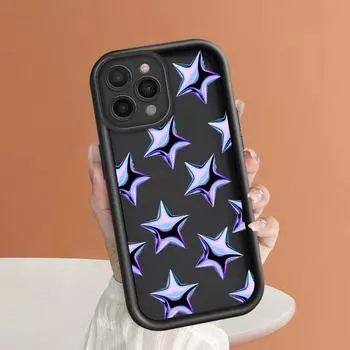 Фиолетовый чехол для телефона со звездным узором для iPhone Samsung Galaxy Xiaomi Redmi POCO HUAWEI Honor, противоударный резиновый мягкий гибкий чехол iPhone 6 Plus/6S Plus