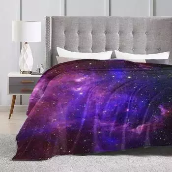 Фиолетовый Галактика Фланелевое Одеяло Винтажный Принт Теплое Покрывало для Дивана Кровати Покрывало с Графикой Путешествия В Самолете Диван-Кровать Чехол 30x40in