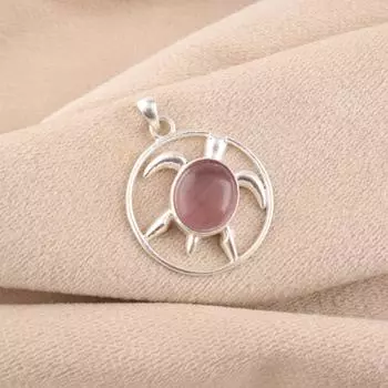 Фиолетовый камень Кошачий глаз Ювелирные изделия из серебра 925 пробы Ручной работы Подвеска для жены CP-2-45