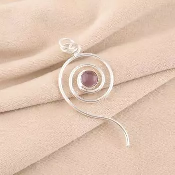 Фиолетовый камень «кошачий глаз» Ювелирные изделия из стерлингового серебра 925 пробы Ручной работы Круглая подвеска PP-42-43