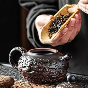 Фиолетовый керамический старинный чайник Керамический чайник кунг-фу Одиночный чайник Чайник для заваривания чая Пуэр Чайные наборы Китайский чайник