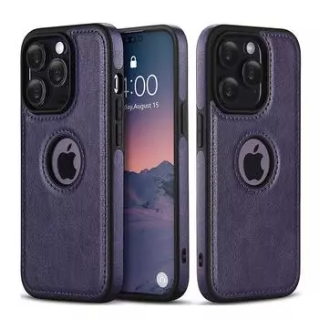 Фиолетовый кожаный чехол для телефона с логотипом в деловом стиле для Iphone 14 13 12 11 Pro Max X Xs Max Xr, мягкий силиконовый противоударный чехол для Iphone 14 For iPhone 12 Pro
