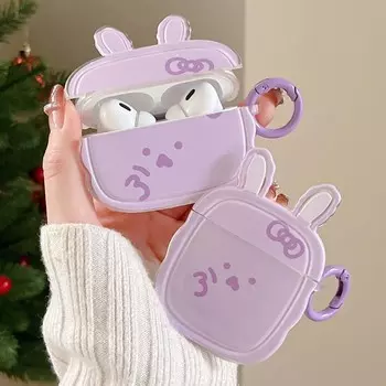 Фиолетовый кролик 3d мультфильм прекрасный кролик беспроводные Bluetooth наушники зарядное устройство для Apple Airpods 1 3 2 Pro 2nd чехол для гарнитуры For Airpods Pro 2nd