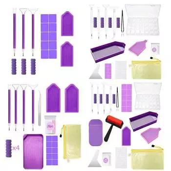 Фиолетовый набор инструментов DIY Инструмент для алмазной живописи со стразами и набор аксессуаров для алмазной живописи со стразами для вас, чтобы сделать инструменты для художественной алмазной живописи 18pcs
