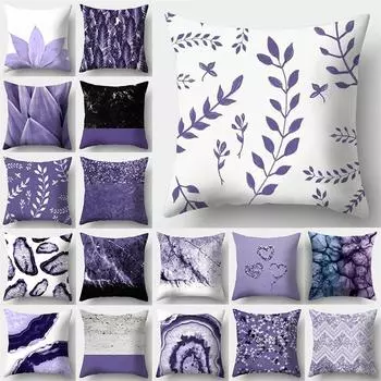 Фиолетовый наволочка с принтом, чехол для дивана, домашний декор, наволочка для гостиной, офисного сиденья 40X40CM
