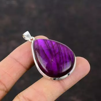 Фиолетовый Огненный Лабрадорит Кулон Ювелирные Изделия Ручной Работы Стерлингового Серебра 925 Кулон Лабрадорит Драгоценный Камень Ювелирный Подарок Для Мамы Подвеска Уникального Дизайна