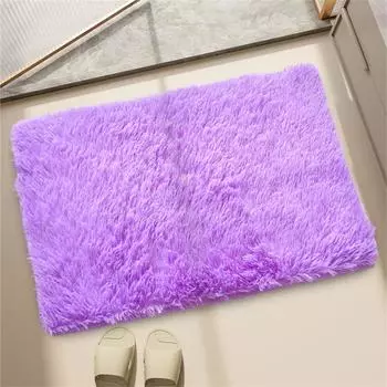 Фиолетовый плюшевый напольный коврик для спальни 50x80 см, небольшой коврик, пушистый коврик для ванной, милый коврик для туалета, лохматый 50x80cm