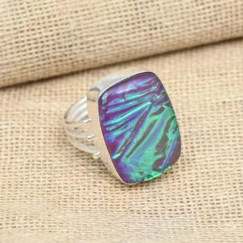 Фиолетовый тройной опаловый драгоценный камень стерлингового серебра 925 пробы ручной работы Удивительное ювелирное кольцо 4 фиолетовый