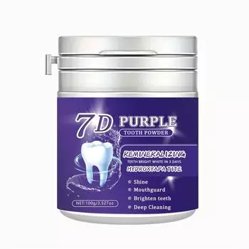 Фиолетовый зубной порошок десны свежее дыхание глубокая очистка полости рта яркий One Size