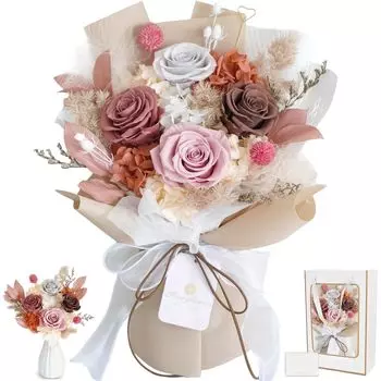 Fiorifiore 2025 Новый выпуск День стабилизированный букет цветов Букет роз Отдельно стоящий с подарочной коробкой Идеально подходит для дней рождения Свадебные подарки Интерьерные сушеные