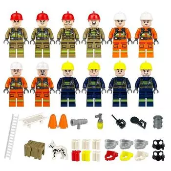 Управление огнем Носилки Лестница Спасение Минифигурка Строительный блок Город Фигурка Части MOC Кирпичи Модель Наборы Образовательные игрушки 4.5cm