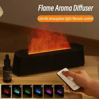 Распылитель ароматов Fire Flame, увлажнитель воздуха с дистанционным управлением USB, ультразвуковой ароматерапевтический диффузор эфирных масел, туманообразователь USB Cable белый