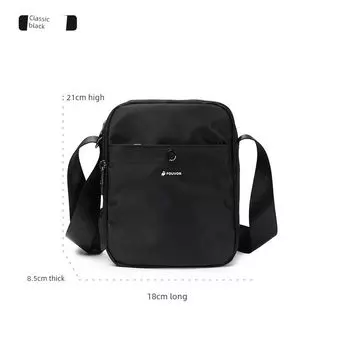 Firefox Sports Oxford Cloth Shoulder Little Wild Crossbody Bag Classic Black (vertical) 18*21*8.5