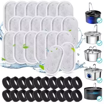 FIRIK Pet Automatic Waterer Сменный фильтр для собак и активированная скорлупа кокоса, совместимая с автоматическим обслуживанием, использует фильтр из безопасных материалов,