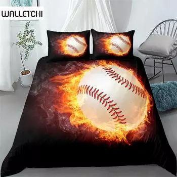 Firing Baseball 3d Bedding Set King Queen Double Full Twin Single Size Duvet Cover Pillow Case Bed Linen Set EU single(135x200cm)