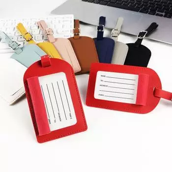 Фирменная бирка для багажа из искусственной кожи с 11-цветной откидной крышкой