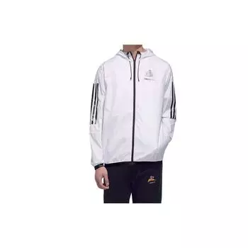 Фирменная ветровка Adidas Neo с капюшоном и длинными рукавами, мужская верхняя одежда, белая GK5869 L