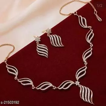 Фирменное ожерелье Laksh rose glod с парой серег