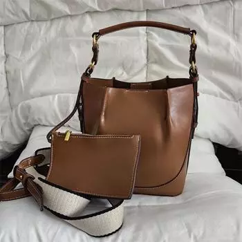 Фирменный дизайн, большая вместительная сумка-ведро с широким плечевым ремнем, роскошная женская сумка через плечо из искусственной кожи