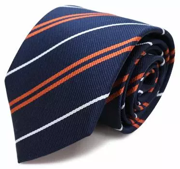 Фирменный галстук, сделано в Японии, шелковый жаккардовый переплетение, полосатый [Michiko London] 100% (Модель B: оранжевый)