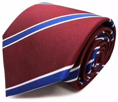 Фирменный галстук, сделано в Японии, шелковый жаккардовый переплетение, полосатый [Michiko London] 100% (Вино по образцу)