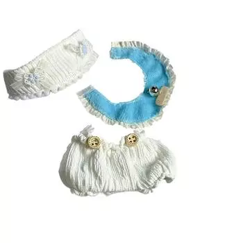 First And Second Generation Baby Clothes 17cm Doll Sitting Party Clothes Accessories Overalls One Size