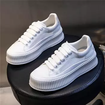 First layer cowhide biscuit shoes women s 2025 summer new leather little white shoes women s platform versatile shoes casual women s shoes 35