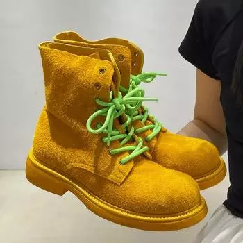 First layer cowhide Martin boots women s versatile summer new color short boots women s boots double strap locomotive boots 35