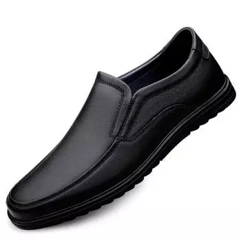 First layer cowhide men s shoes genuine leather autumn simple men s business casual leather shoes men s foot soft leathershoes 37 чёрный