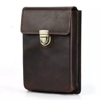 First Layer Cowhide Pencil Bag 5 Pcs Handmade Personalized Creative Removable Drawer Pen Storage Box 5 темно-коричневого