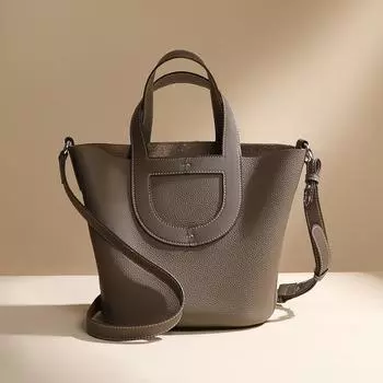 First layer cowhide pig nose women s handbag 2025 summer new high-end single shoulder crossbody vegetable basket bucket bag