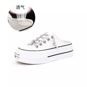 First layer cowhide slippers women s 2025 summer new women s bag head half slippers flat bottom casual cool slippers girls 35