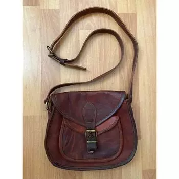 FIRU Сумка через плечо из коричневой кожи из козьей кожи ручной работы Кошелек 11 x 9 x 3 in коричневый