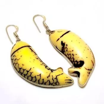 Серьги ручной работы с рыбьим агатом, позолоченные серебром 925 пробы, 2,65 дюйма