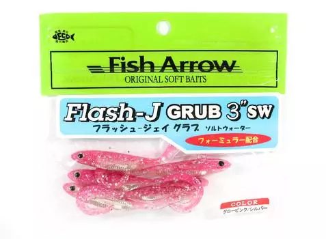 Fish Arrow Мягкая приманка Flash J Grub SW 3 дюйма 5 шт. в упаковке #117 (1605)