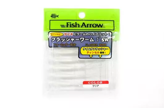 Fish Arrow Мягкая приманка Flasher Worm 1 дюйм 6 шт. в упаковке #01 (0370)