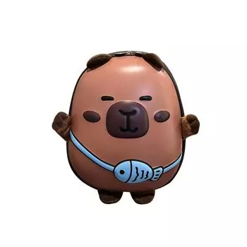 Fish Capybara Small Animal Themed Backpack With Breathable Design Toddlers For Light Blue Fish