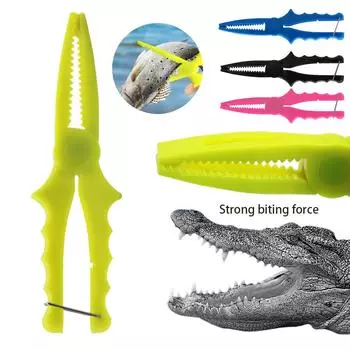 Fish Gripper Catcher Ergonomic Handle Plastic Fishing Clamp Lightweight Portable Fishing Pliers Lockable Fishing Accessories розовый