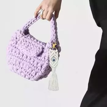 Fish Keychain with Tassel Design Bags Keys Cotton Key Chain Easy Attachment Handbags